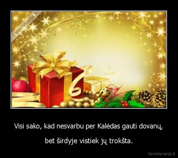 Visi sako, kad nesvarbu per Kalėdas gauti dovanų,