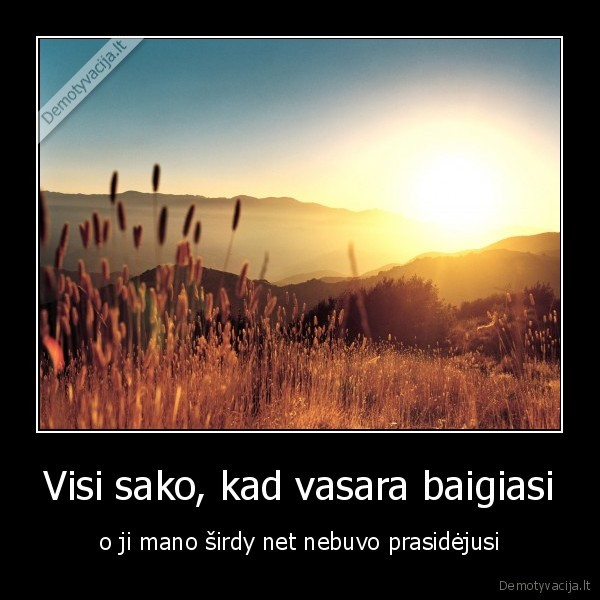 Visi sako, kad vasara baigiasi