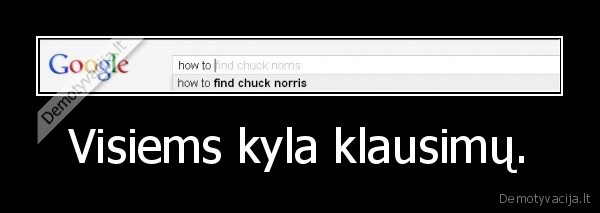 Visiems kyla klausimų.