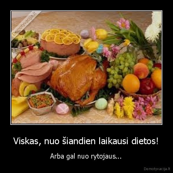 Viskas, nuo šiandien laikausi dietos!