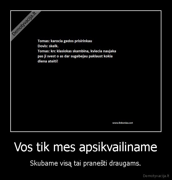 Vos tik mes apsikvailiname