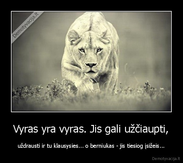 Vyras yra vyras. Jis gali užčiaupti,