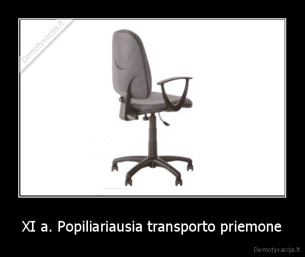 XI a. Popiliariausia transporto priemone
