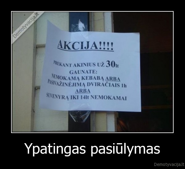 Ypatingas pasiūlymas