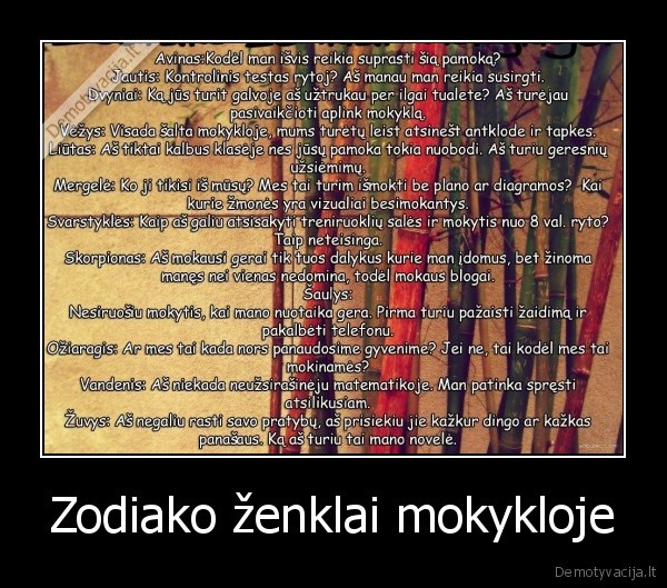 Zodiako ženklai mokykloje
