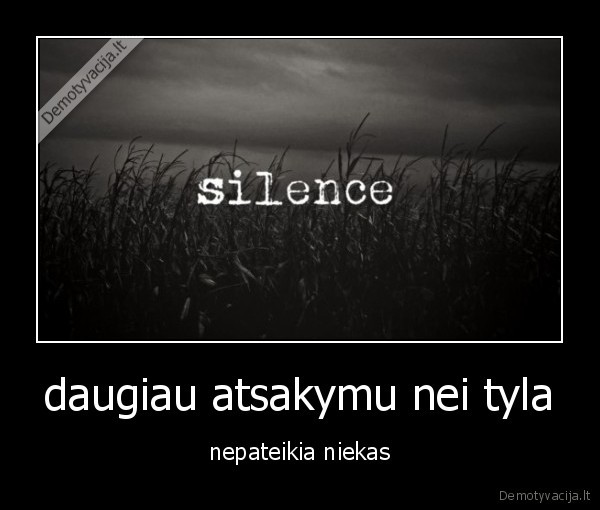 daugiau atsakymu nei tyla