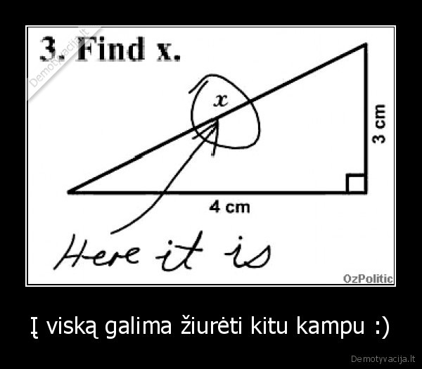 Į viską galima žiurėti kitu kampu :)