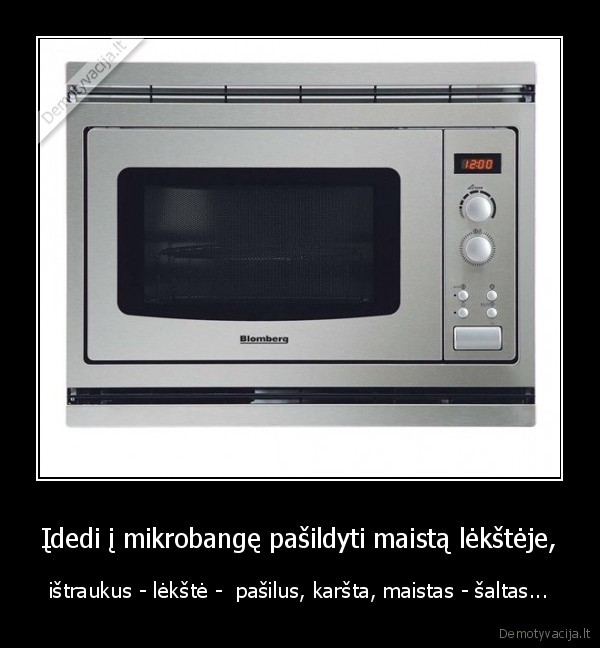 Įdedi į mikrobangę pašildyti maistą lėkštėje,