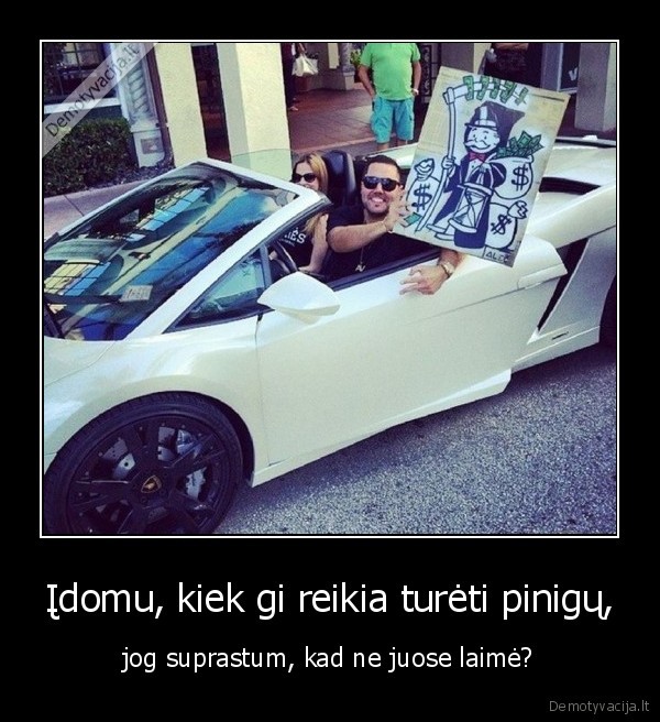 pinigai, laime, prabanga, darbas, milijonierius