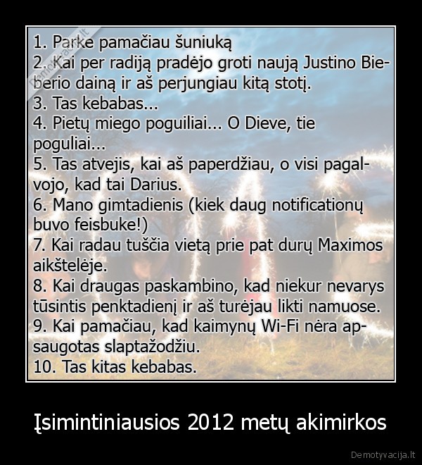 Įsimintiniausios 2012 metų akimirkos
