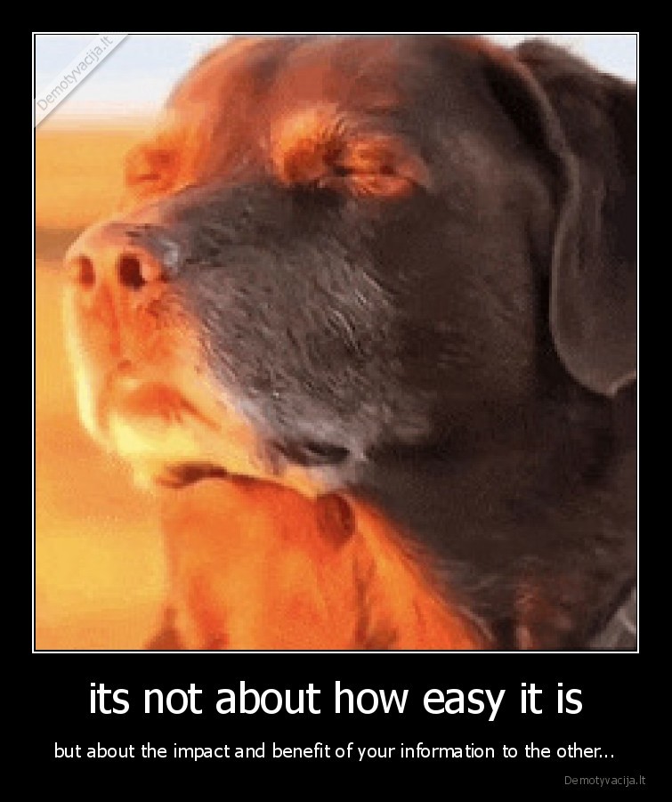 its not about how easy it is