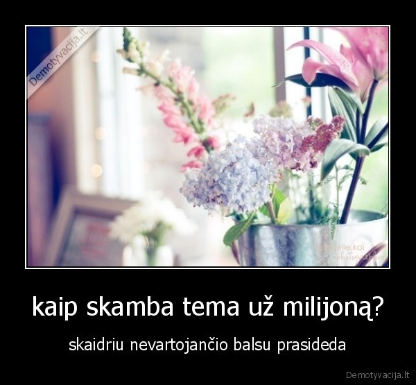 kaip skamba tema už milijoną?
