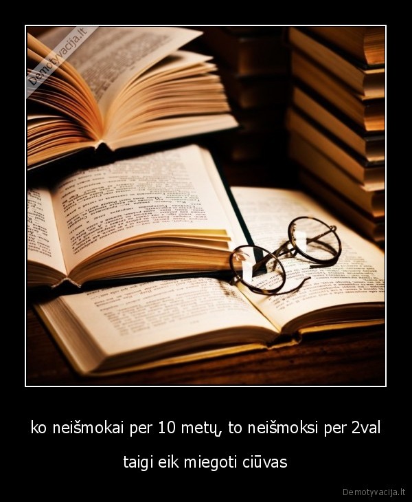 ko neišmokai per 10 metų, to neišmoksi per 2val
