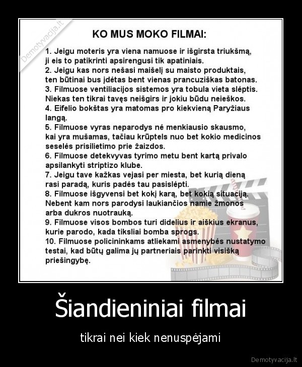 filmu, logika,filmai,nuspejami, filmai,banalus, filmai,faktai, apie, filmus
