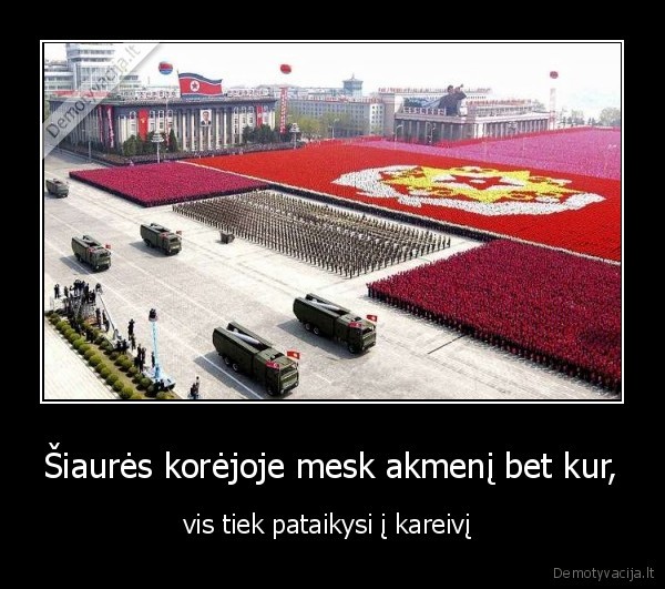 Šiaurės korėjoje mesk akmenį bet kur,