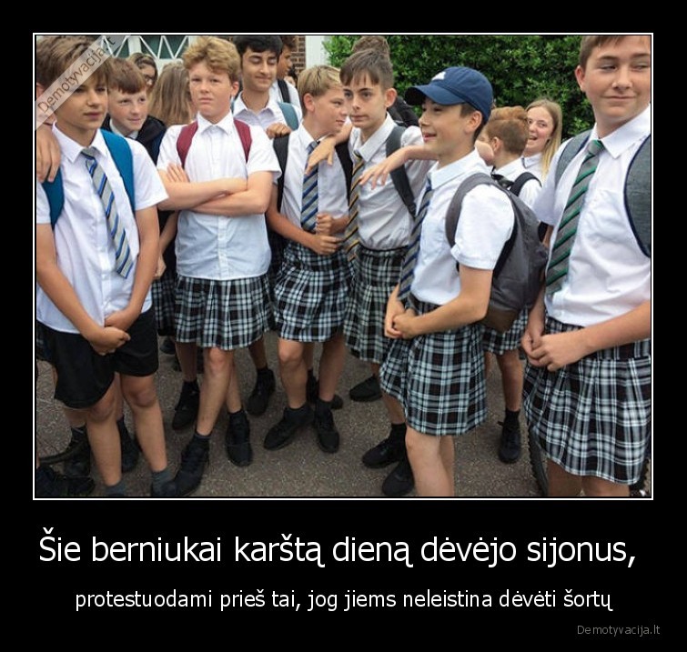 sijonai,sortai,taisykles,berniukai,mokykla,taisykliu, lauzymas,protestas