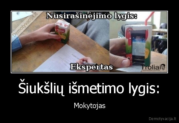 Šiukšlių išmetimo lygis: