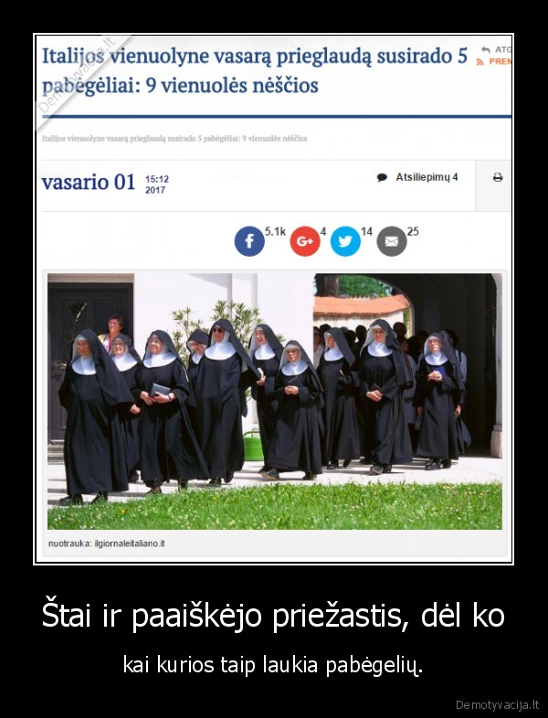 pabegeliai,nescios, vienuoles,italija