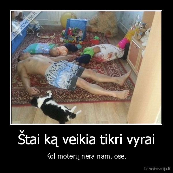 tevas,katinas,vyrai,ilsisi