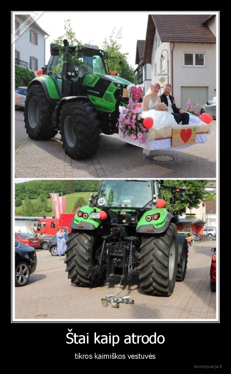 kaimiskos,vestuves,traktorius