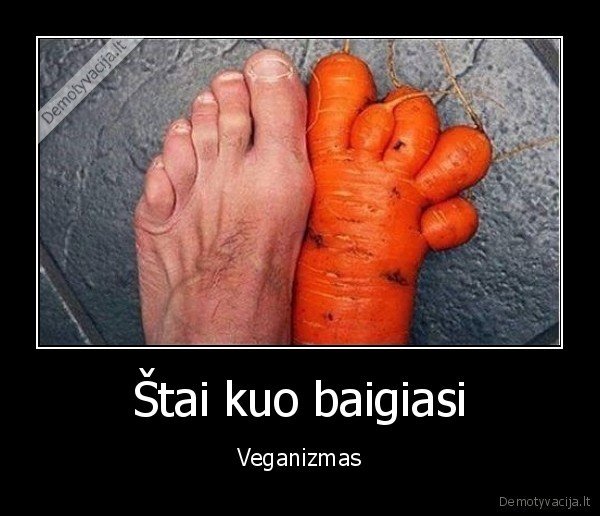 veganai,morkos, vietoj, koju