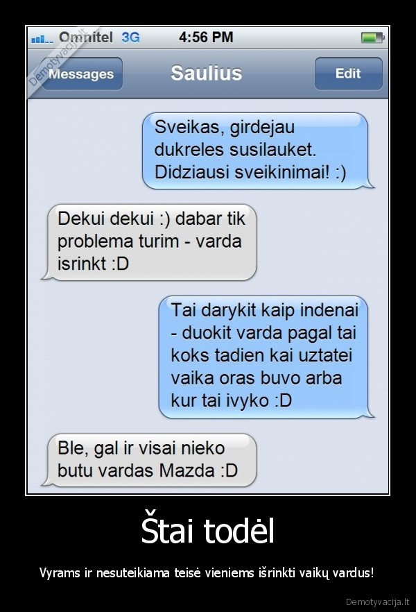 vaiko, vardas,gime, dukra,sms, draugui