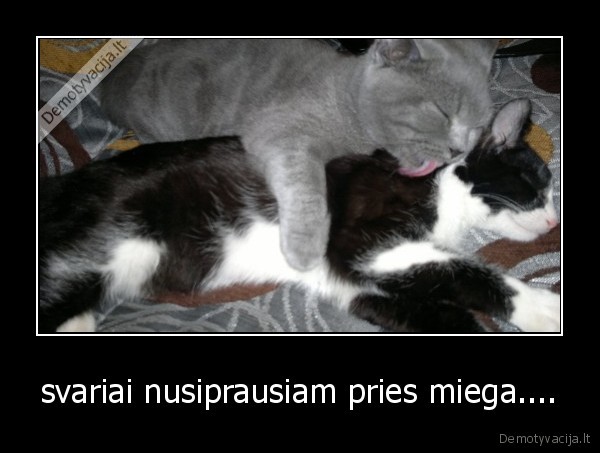 svariai nusiprausiam pries miega....