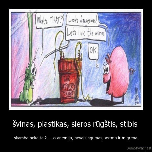 švinas, plastikas, sieros rūgštis, stibis 
