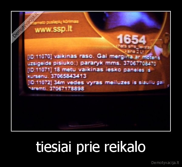 tiesiai prie reikalo