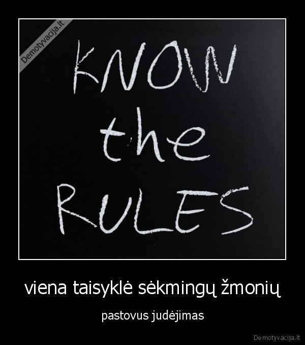 viena taisyklė sėkmingų žmonių