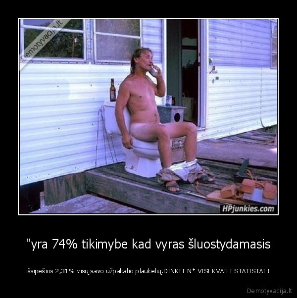 &quot;yra 74% tikimybe kad vyras šluostydamasis