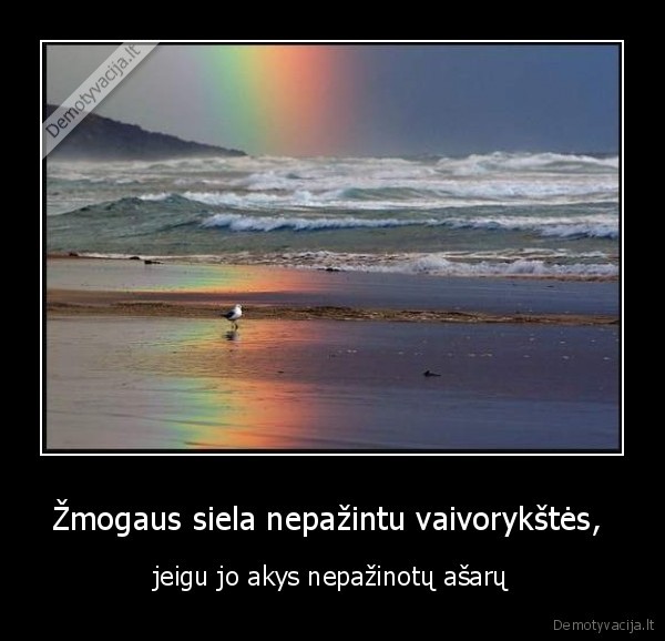 Žmogaus siela nepažintu vaivorykštės, 