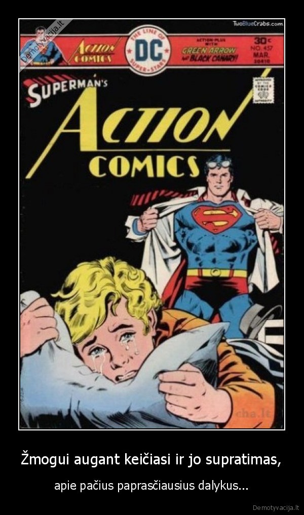 Žmogui augant keičiasi ir jo supratimas,