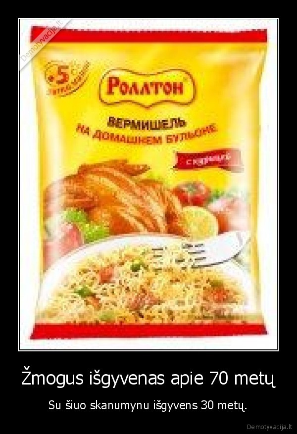 Žmogus išgyvenas apie 70 metų