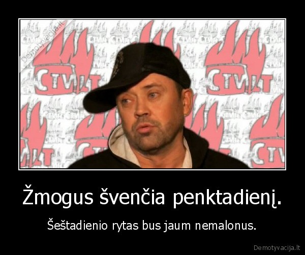 Žmogus švenčia penktadienį.