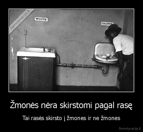Žmonės nėra skirstomi pagal rasę