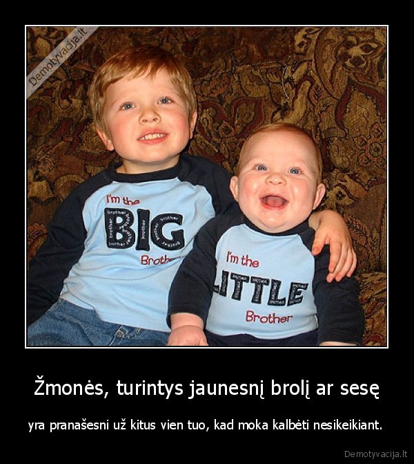 Žmonės, turintys jaunesnį brolį ar sesę