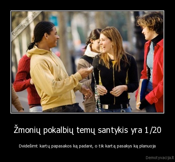 Žmonių pokalbių temų santykis yra 1/20