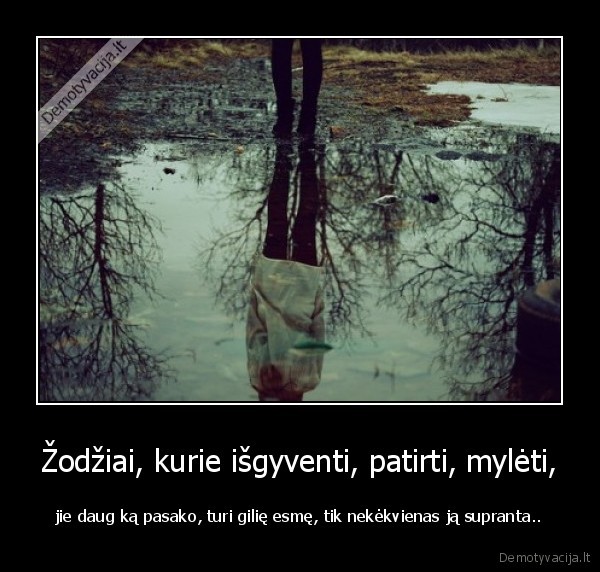 Žodžiai, kurie išgyventi, patirti, mylėti,