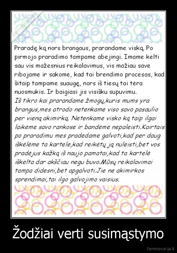 Žodžiai verti susimąstymo