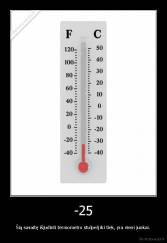 -25 - Šią savaitę išjudinti termometro stulpelį iki tiek, yra vieni juokai.