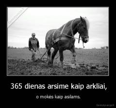  365 dienas arsime kaip arkliai, -  o mokės kaip asilams.
