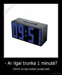 - Ar ilgai trunka 1 minutė? - - žiūrint kurioje tualeto pusėje sėdi.