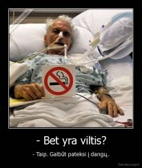 - Bet yra viltis? - - Taip. Galbūt pateksi į dangų..