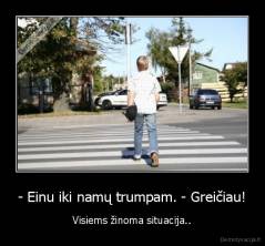 - Einu iki namų trumpam. - Greičiau! - Visiems žinoma situacija..