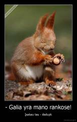 - Galia yra mano rankose! - Įsakau tau - išsilupk