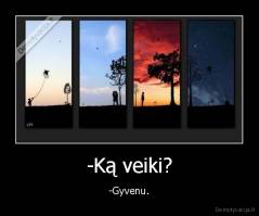 -Ką veiki? - -Gyvenu.