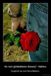 -Ko nori gimtadieniui dovanų? -Vaikino. - -Sugalvok ką nors tikroviškesnio. 