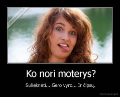  Ko nori moterys? -  Sulieknėti... Gero vyro... Ir čipsų.