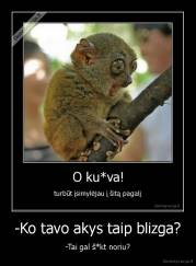-Ko tavo akys taip blizga? - -Tai gal š*kt noriu?